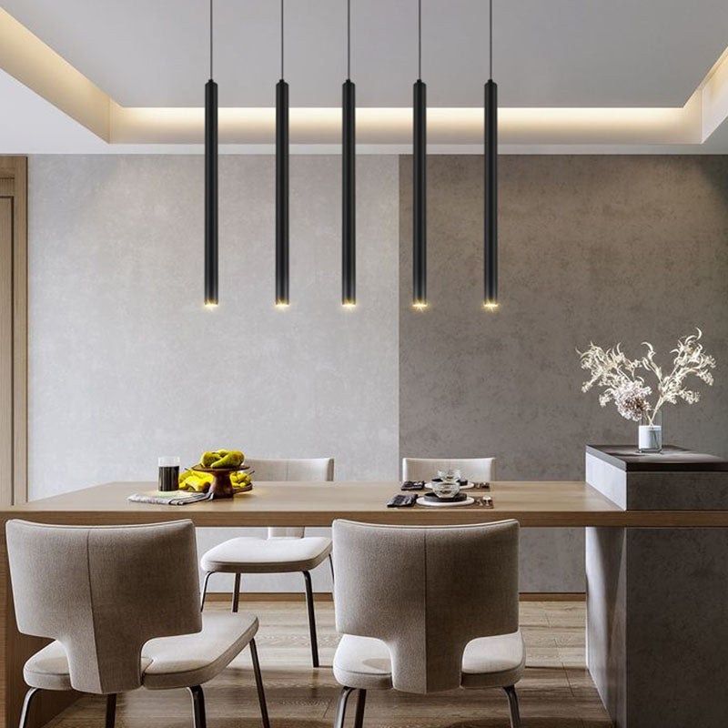 Lineare Anhängerleuchten moderne 1-Licht-LED-Aufhängung Anhänger Licht mit klarem Kristallschatten