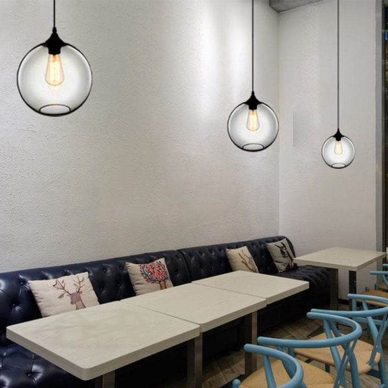 Dinning Room One Head Hanging Light Transparent Glass Modern Down Lighting Pendant