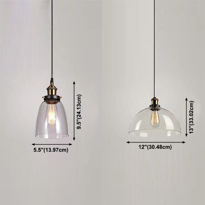 Dinning Room One Head Hanging Light Transparent Glass Modern Down Lighting Pendant