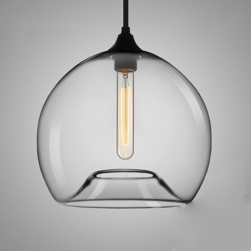 Dinning Room One Head Hanging Light Transparent Glass Modern Down Lighting Pendant