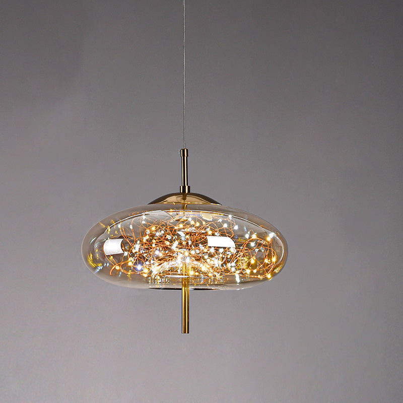 Contemporary Style Simple Pendant Light Fixtures with Glass Shade for Sitting Room Coffee Shop