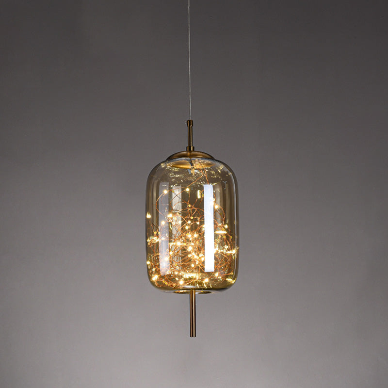Contemporary Style Simple Pendant Light Fixtures with Glass Shade for Sitting Room Coffee Shop