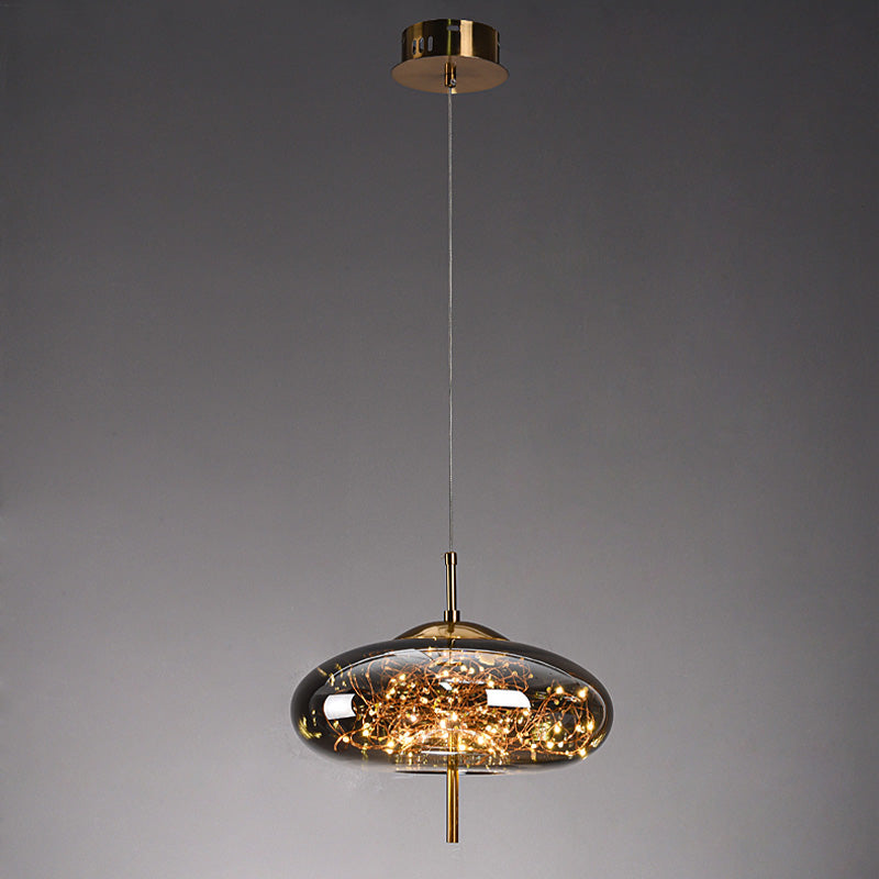 Contemporary Style Simple Pendant Light Fixtures with Glass Shade for Sitting Room Coffee Shop