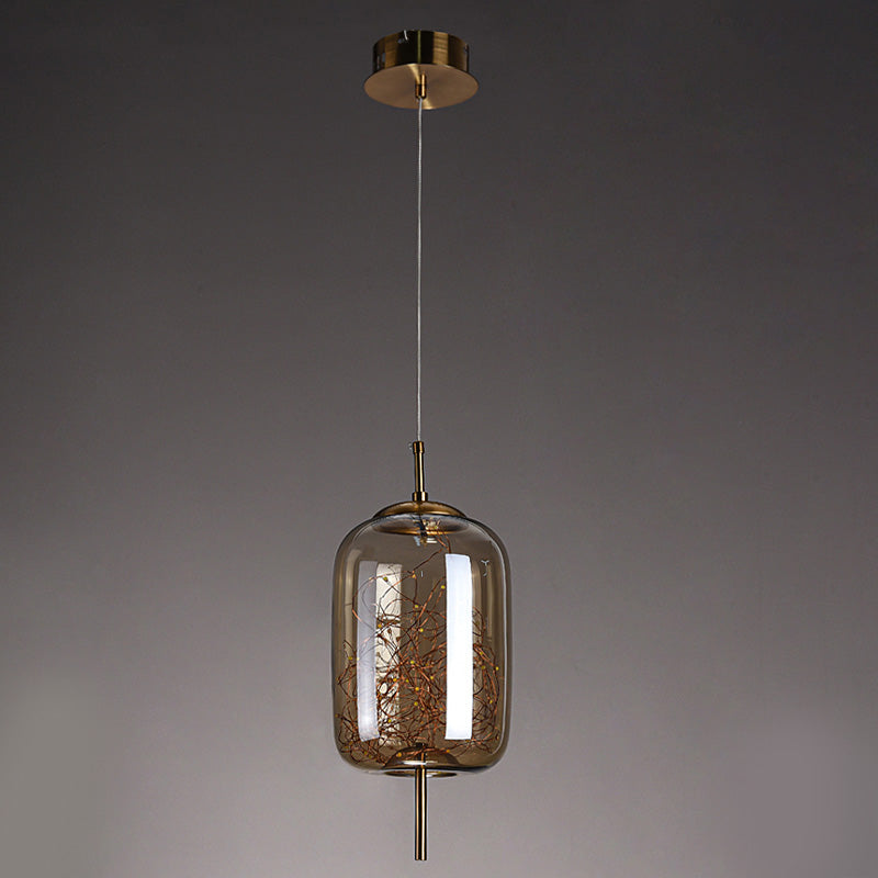Contemporary Style Simple Pendant Light Fixtures with Glass Shade for Sitting Room Coffee Shop