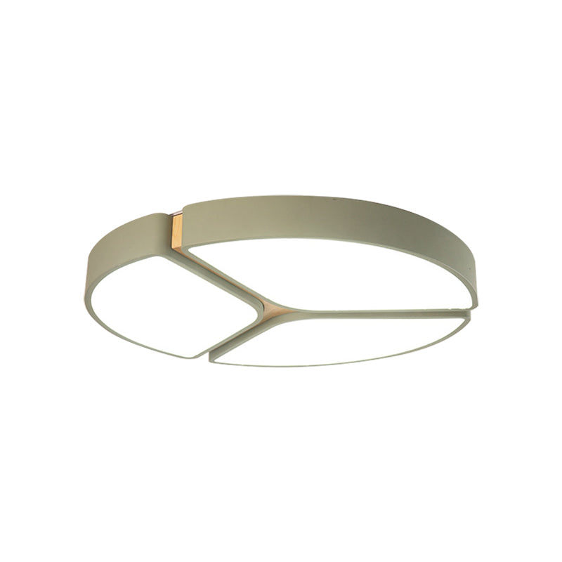 16"/19.5"/23.5" Wide Circular Flushmount Light Macaron Metallic Led Close to Ceiling Light in Warm/White Light