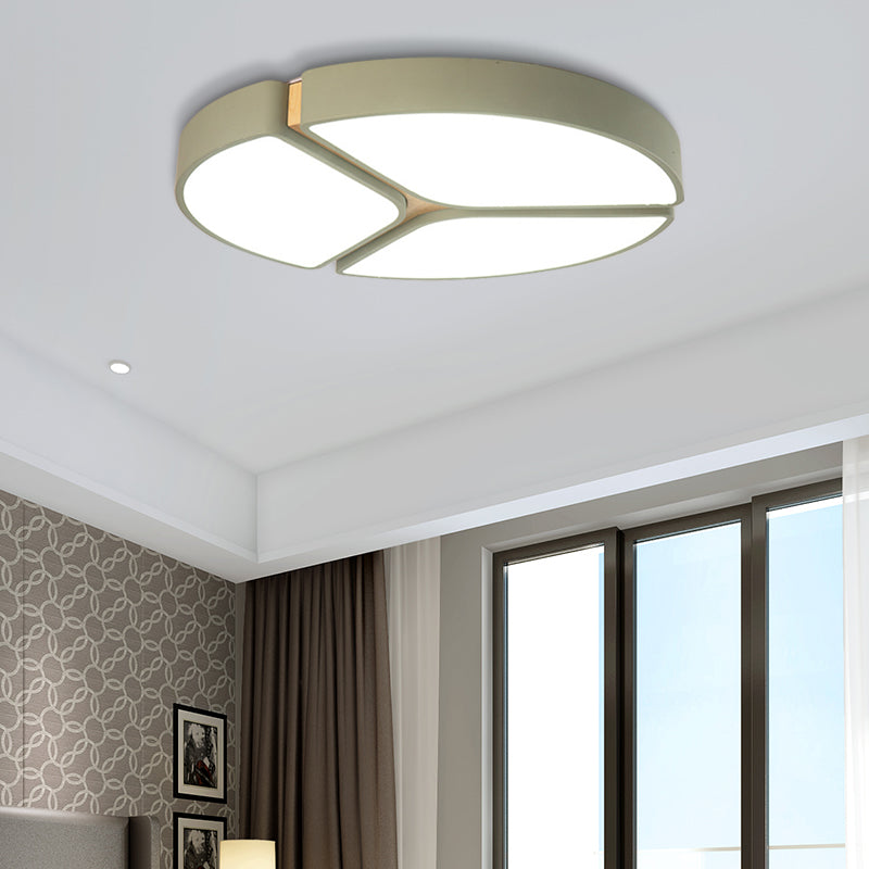 16"/19.5"/23.5" Wide Circular Flushmount Light Macaron Metallic Led Close to Ceiling Light in Warm/White Light