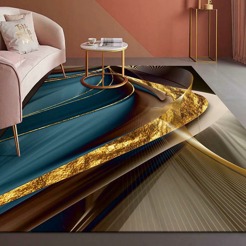 Creative Carpet Polyester Abstract Art Rug Non-Slip Backing Indoor Rug for Home Decoration