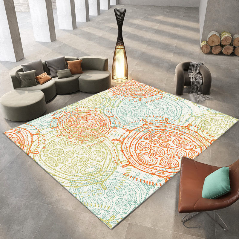 Chic Modern Carpet Color Block Polyester Area Rug Non-Slip Backing Rug for Home Decor