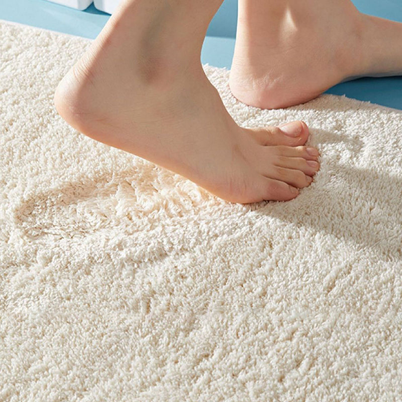 Light Grey Modern Rug Polyester Striped Area Rug Washable Rug for Living Room