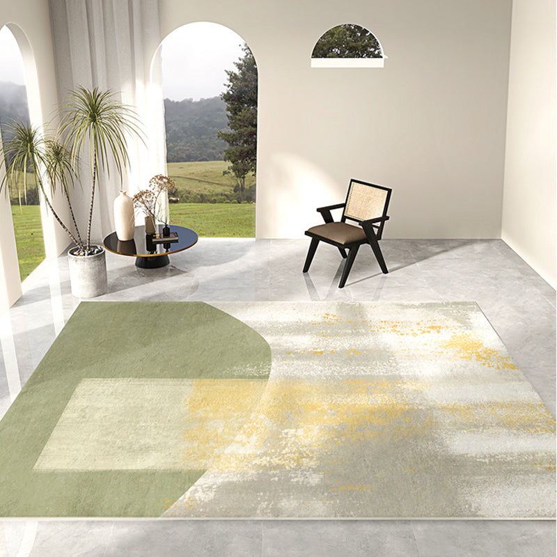 Green Modern Carpet Polyester Graphic Carpet Washable Carpet for Home Decoration