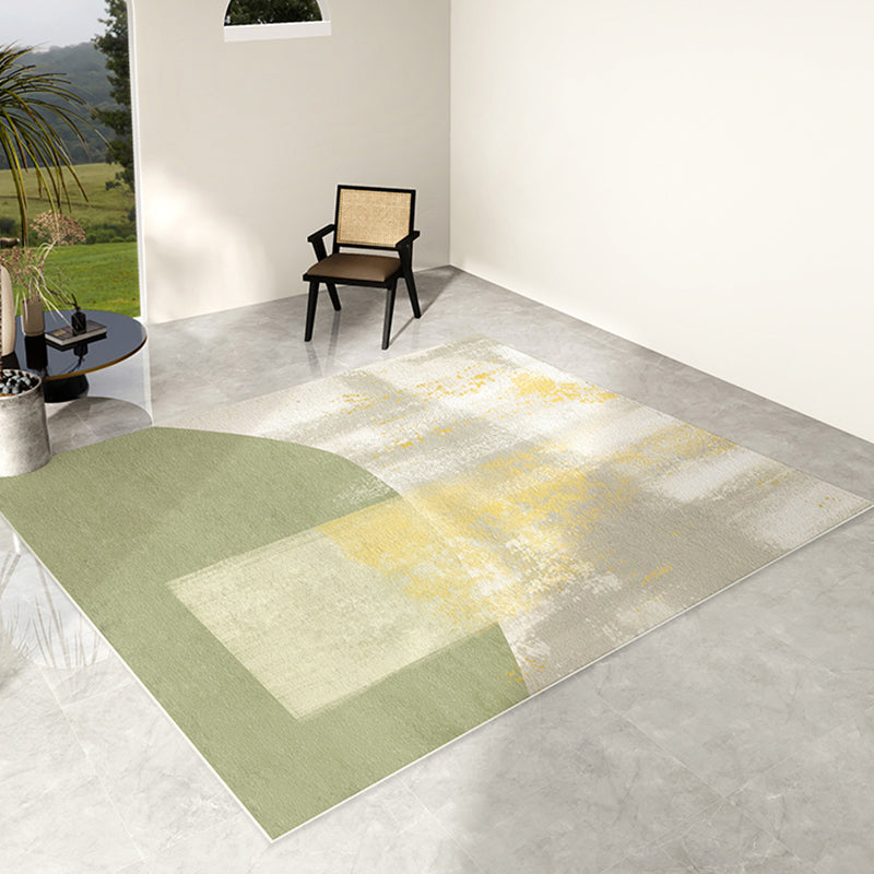 Green Modern Carpet Polyester Graphic Carpet Washable Carpet for Home Decoration