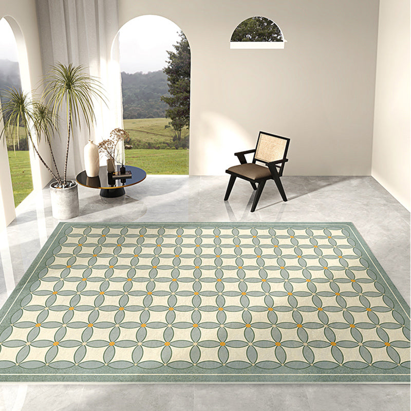 Green Modern Carpet Polyester Graphic Carpet Washable Carpet for Home Decoration