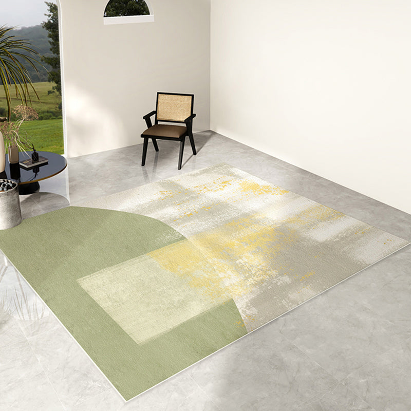 Green Modern Carpet Polyester Graphic Carpet Washable Carpet for Home Decoration