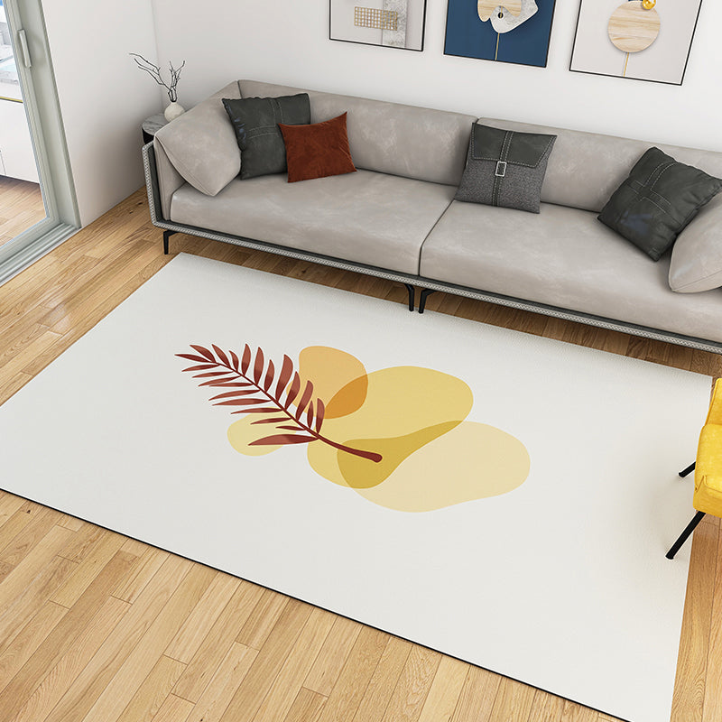 Light Pink Modern Carpet Leather Plant Carpet Washable Carpet for Living Room