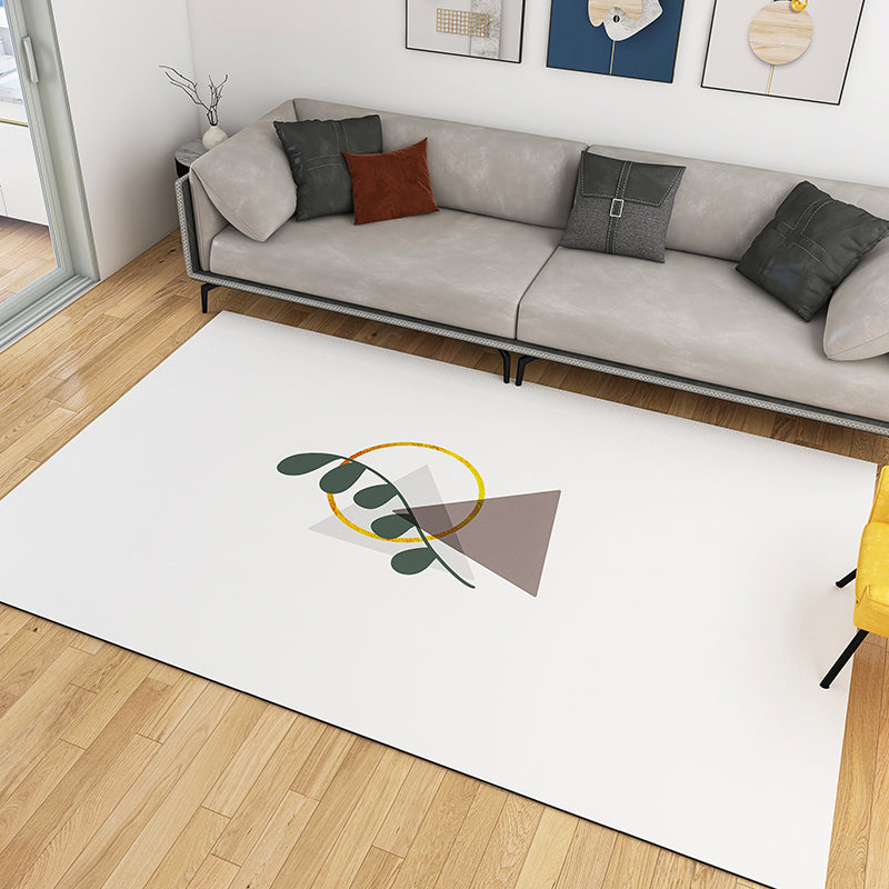 Light Pink Modern Carpet Leather Plant Carpet Washable Carpet for Living Room