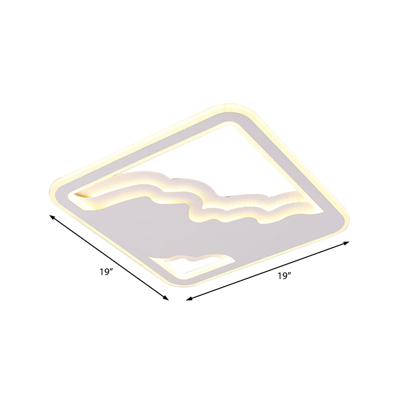 Ultra Dunne Flush Lamp Modernisme Metaal Geïntegreerd Led White Flush Mount Plafond Licht, 19 "/35.5" Wide