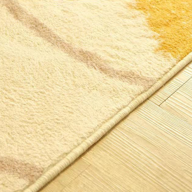 Orange Nordic Rug Polyester Color Block Rug Non-Slip Backing Rug for Home Decor