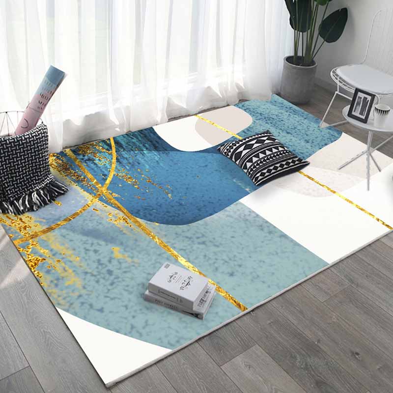 Gold Line Carpet Polyester Casual Carpet Stain Resistant Area Carpet for Home Decor