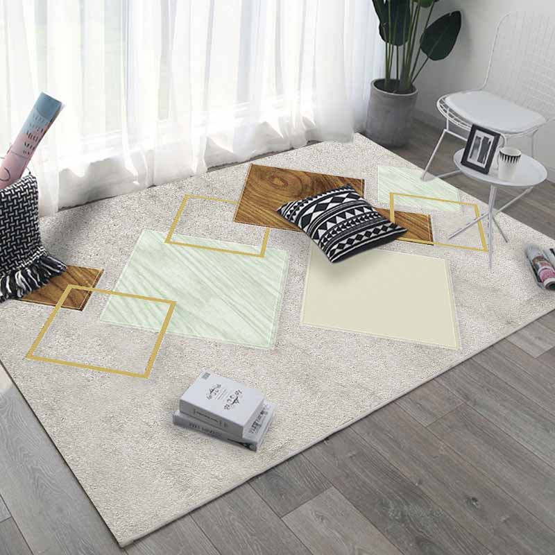 Gold Line Carpet Polyester Casual Carpet Stain Resistant Area Carpet for Home Decor