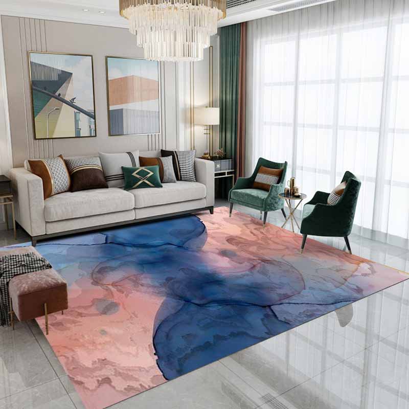 Yellow Simple Carpet Polyester Abstract Graphic Area Carpet Stain Resistant for Home Decor
