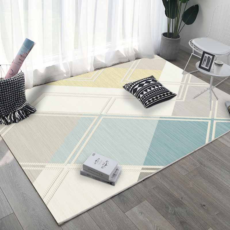 Gold Modern Rug Polyester Graphic Area Rug Non-Slip Backing Rug for Drawing Room