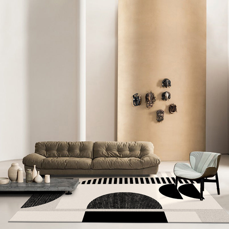 Casual Graphic Printed Rug Polyester Carpet Stain Resistant Area Rug for Home Decoration