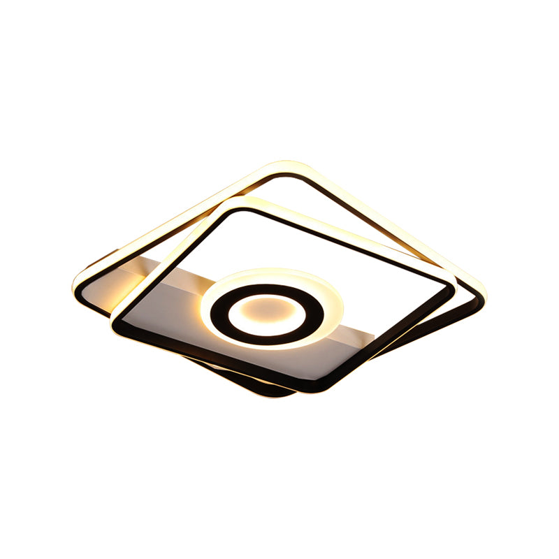 16 "/ 19,5" / 23,5 "/ 35,5" luz de techo cuadrado LED ancha Metal minimalista en calor / luz blanca cerca de la luz de techo