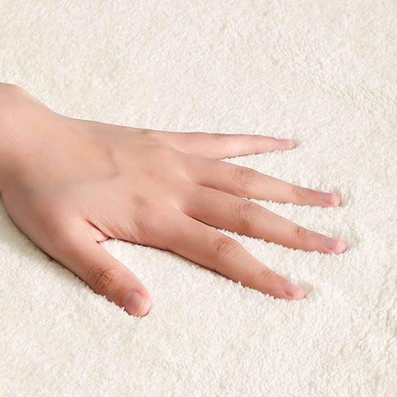 Beige Modern Rug Polyester Solid Color Area Rug Stain Resistant Rug for Living Room