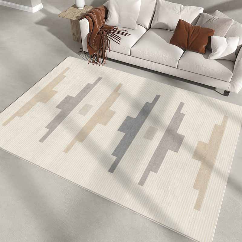 Leisure Polyester Carpet Contrast Panel Area Rug Non-Slip Backing Indoor Carpet for Living Room