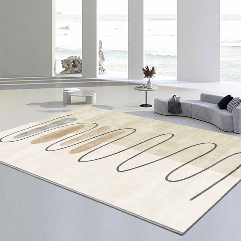 Leisure Polyester Carpet Contrast Panel Area Rug Non-Slip Backing Indoor Carpet for Living Room