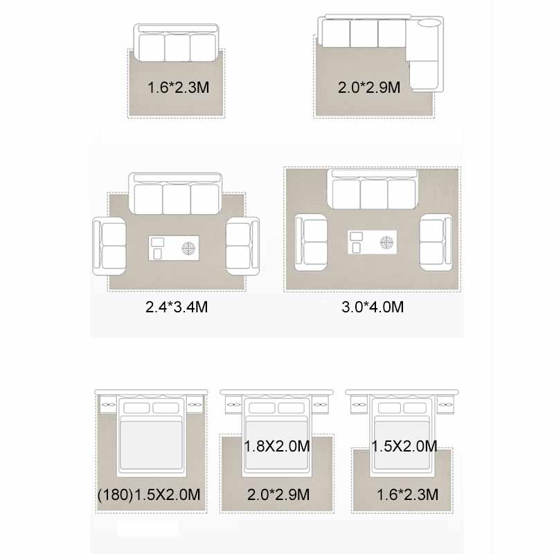 Leisure Polyester Carpet Contrast Panel Area Rug Non-Slip Backing Indoor Carpet for Living Room