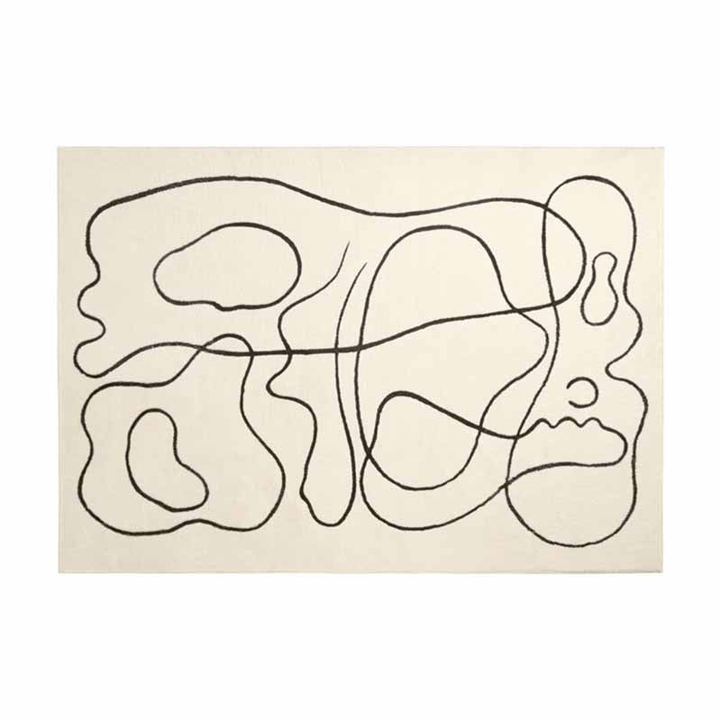 Simple Indoor Rug Funky Contrast Panel Carpet Polyester Stain Resistant Area Rug for Living Room