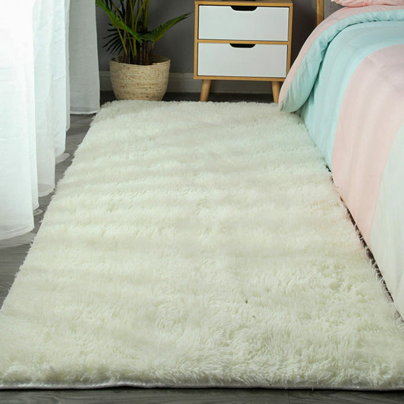 Modern Solid Shag Rug Polyester Area Rug Stain Resistant Indoor Carpet for Home Decoration