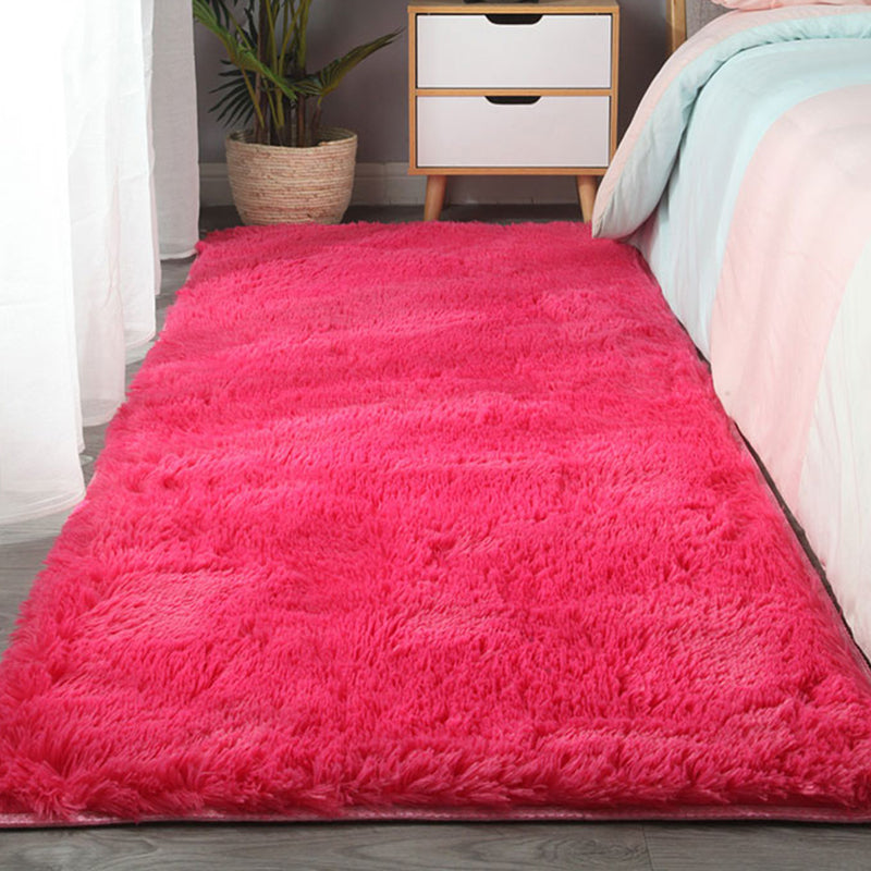 Modern Solid Shag Rug Polyester Area Rug Stain Resistant Indoor Carpet for Home Decoration
