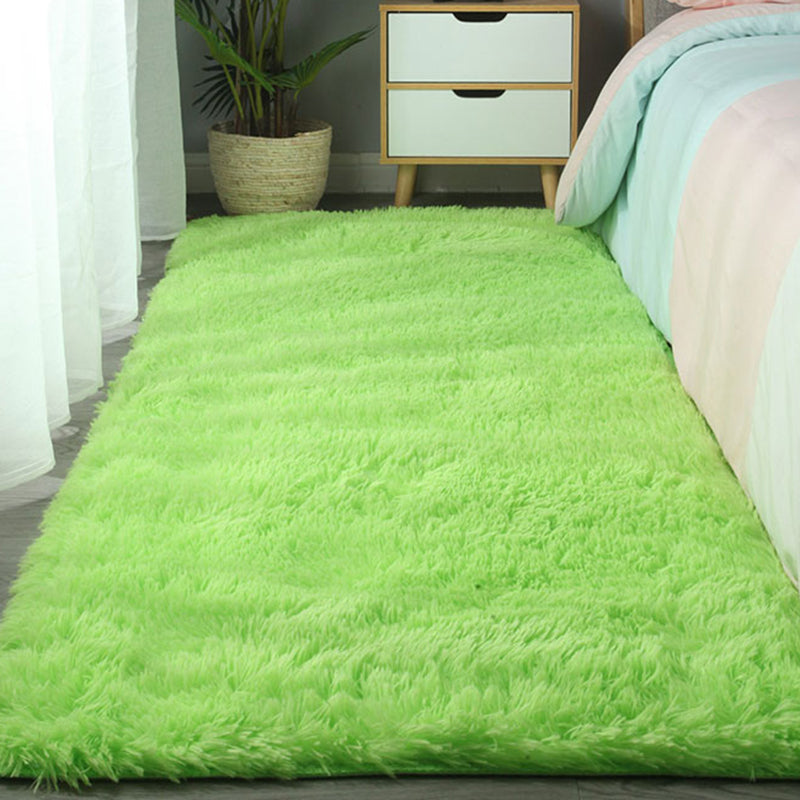 Modern Solid Shag Rug Polyester Area Rug Stain Resistant Indoor Carpet for Home Decoration