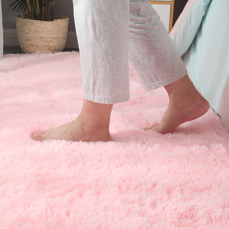Modern Solid Shag Rug Polyester Area Rug Stain Resistant Indoor Carpet for Home Decoration