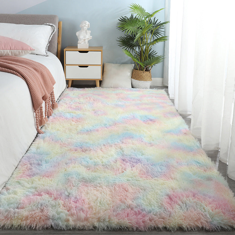 Comfort Tie-Dyed Pattern Carpet Polyester Area Rug Non-Slip Backing Indoor Carpet for Living Room