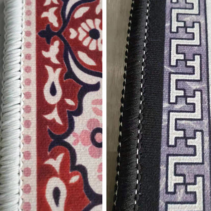 Grey Modern Rug Graphic Pattern Polyester Area Rug Non-Slip Backing Carpet for Home Decor