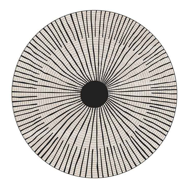 Beige Modern Area Carpet Stripe Pattern Polyester Area Rug Non-Slip Backing Rug for Home Decor