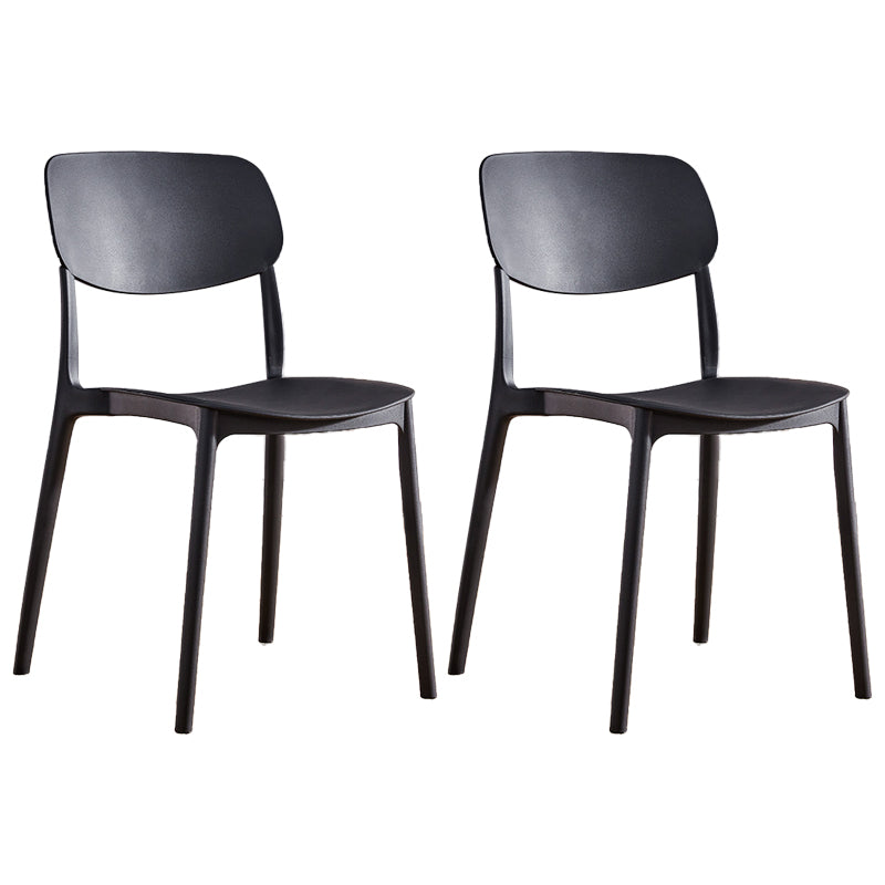 Contemporary Plastic Dining Chair Open Back Dining Side Chair for Kitchen