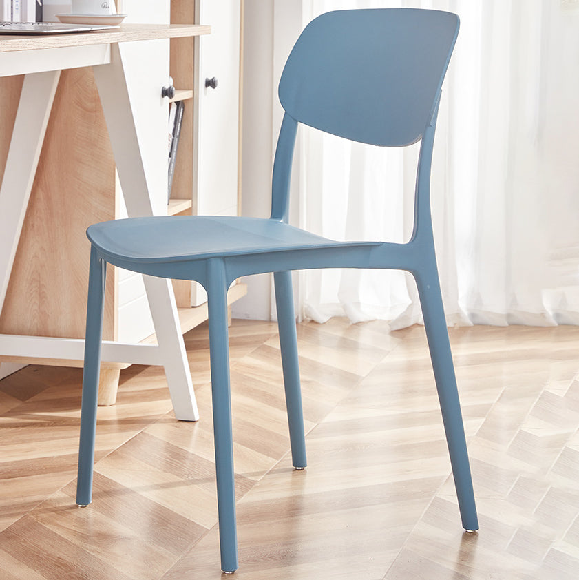 Contemporary Plastic Dining Chair Open Back Dining Side Chair for Kitchen