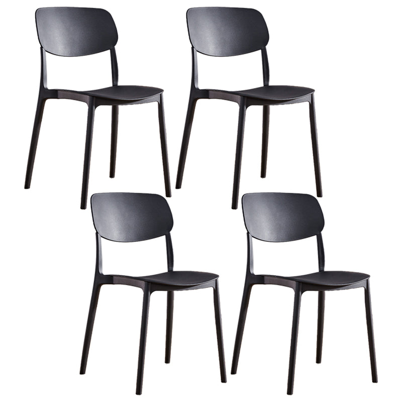 Contemporary Plastic Dining Chair Open Back Dining Side Chair for Kitchen