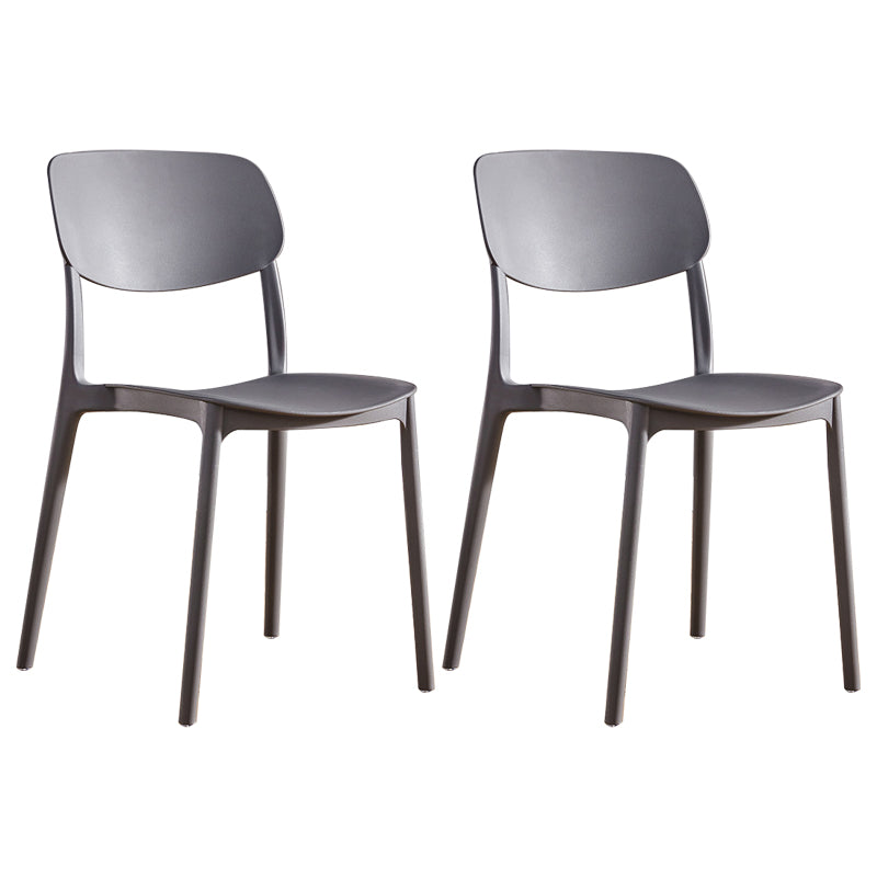 Contemporary Plastic Dining Chair Open Back Dining Side Chair for Kitchen