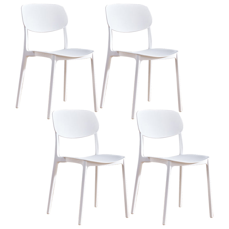 Contemporary Plastic Dining Chair Open Back Dining Side Chair for Kitchen