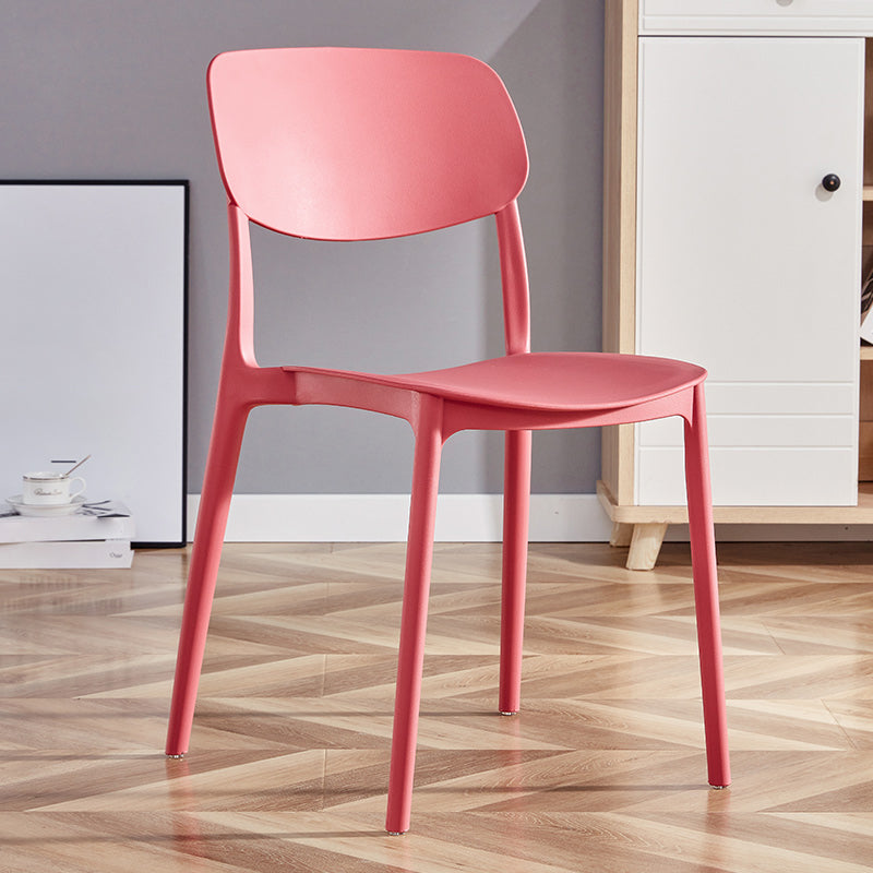 Contemporary Plastic Dining Chair Open Back Dining Side Chair for Kitchen