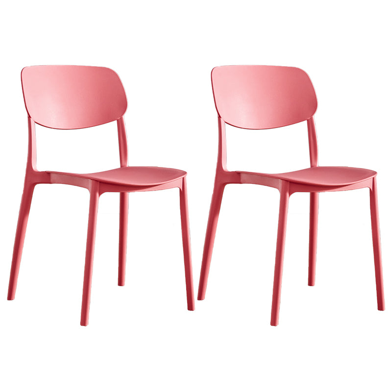 Contemporary Plastic Dining Chair Open Back Dining Side Chair for Kitchen