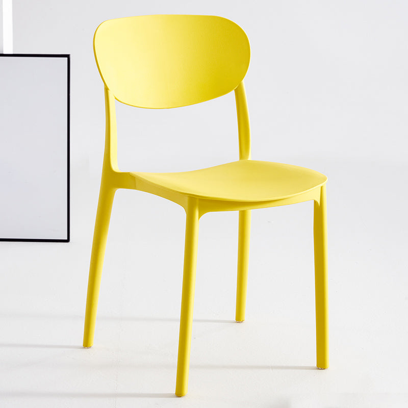 Contemporary Plastic Dining Chair Open Back Dining Side Chair for Kitchen