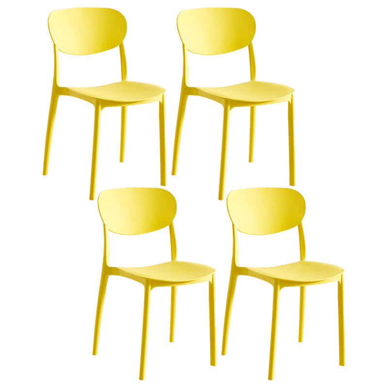 Contemporary Plastic Dining Chair Open Back Dining Side Chair for Kitchen