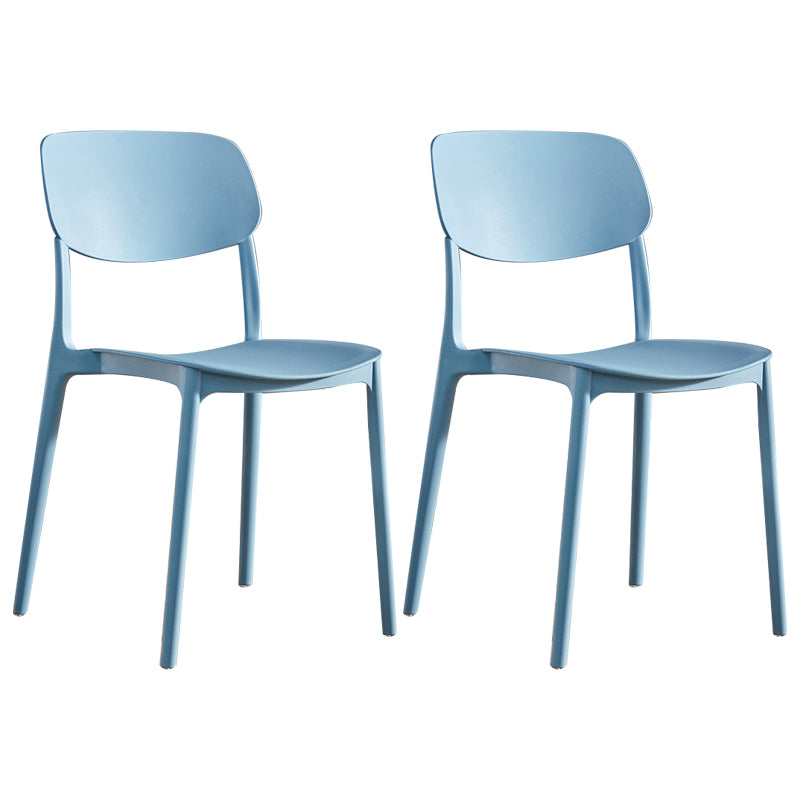 Contemporary Plastic Dining Chair Open Back Dining Side Chair for Kitchen