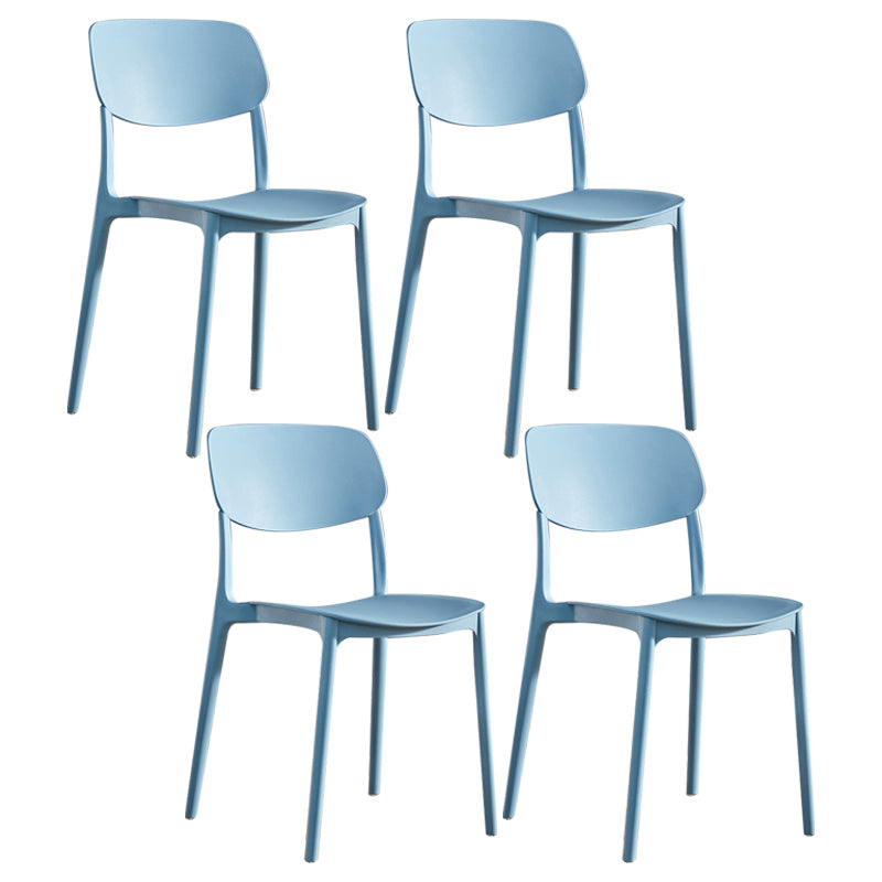 Contemporary Plastic Dining Chair Open Back Dining Side Chair for Kitchen